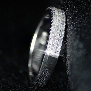 ✨ Plain Trendy Round Gems Full Around Filled Eternity Zircon Ring Women, PD044